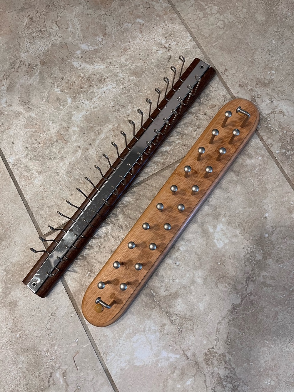 Pair Vintage Tie Belt Scarf Racks Closet Organizers